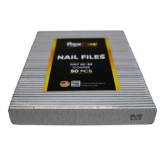 FlexOne Zebra Nail File 80/80 Grit – USA Salon Quality (50 PCS)