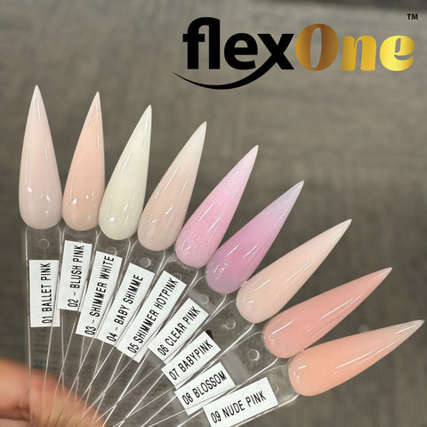 FlexOne Acrylic and Dipping Powder - Pink Nude Collection Nails Powder 4oz