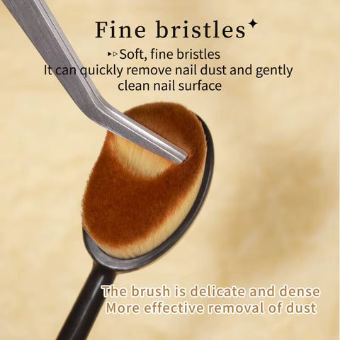 Nail Dust Brush - Buffer Brush – Soft Bristles for Chrome, Acrylic & Gel Dust Cleaning