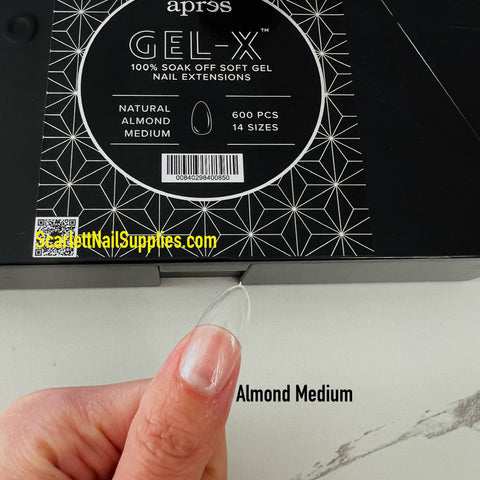 APRES GEL-X NATURAL ALMOND MEDIUM BOX OF TIPS - PRO (600PCS)
