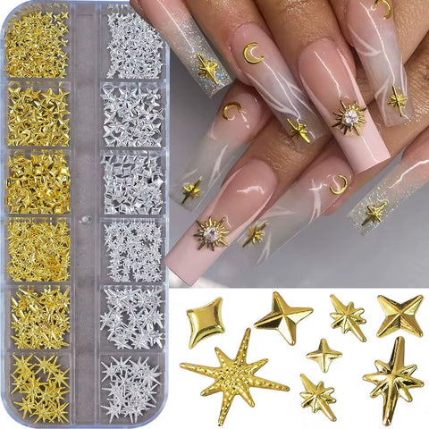 Gold and Silver Stars - Mini Twinkles Charm for Nail Art