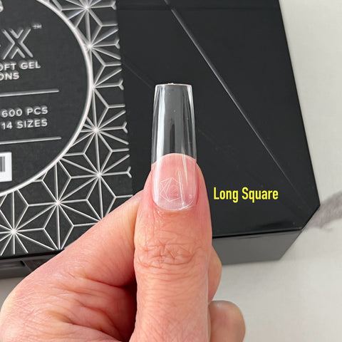 APRES GEL-X NATURAL SQUARE LONG BOX OF TIPS - PRO (600PCS)