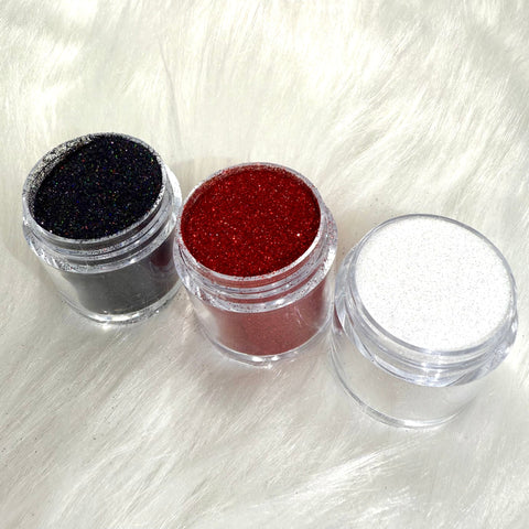 Super Shinny Sugar Effect / Fairy Dust Black AB / Red / White AB Color