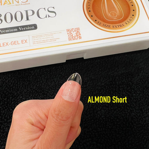 NEW Gel X Tips - ALMOND Shape - Premium Version HANG Flex Gel EX