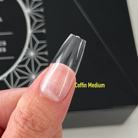 APRES GEL-X NATURAL COFFIN MEDIUM BOX OF TIPS - PRO (600PCS)