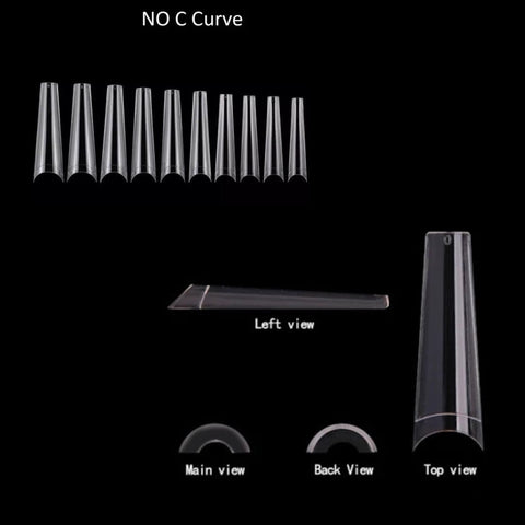 No C-Curve 3XL Coffin Half Cover Nail Tips is designed extra long and straight, do not need reshaping