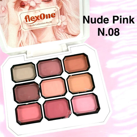 FlexOne Pat Pat Thick Ombre Gel – 9 Color Set for Sponge Blending - Painting Gel