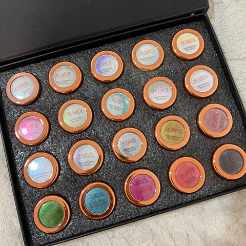 Set 20 colors Light and Solid chrome powder for Nail Decoration - Aurora Chrome
