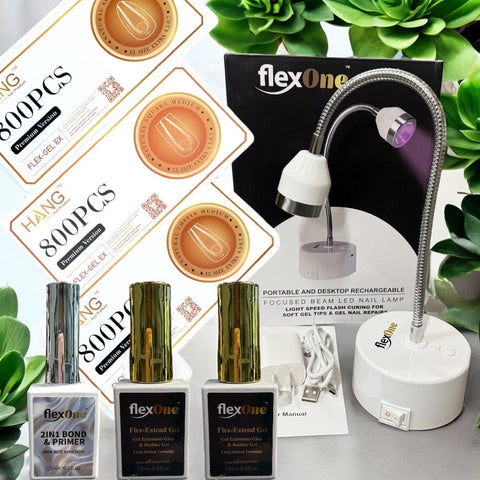 NEW COMBO Gel X Flex Beginer Kit - Press On Nails Kit