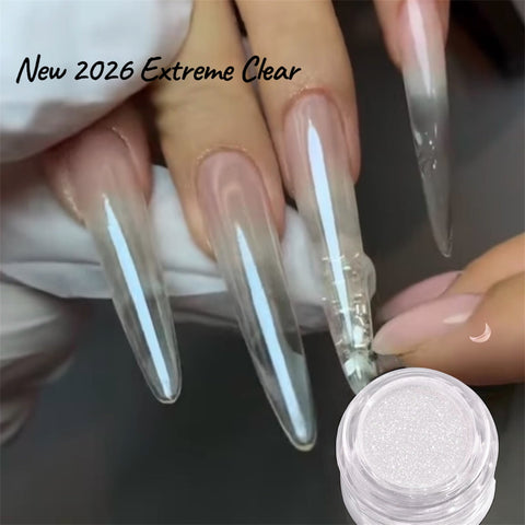 NEW 2026 - EXTREME Clear Chrome Powder Nail Art