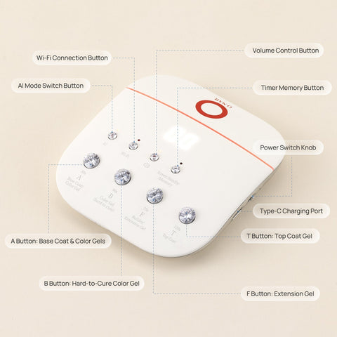 ONail Wireless Keyboard for AI Nail Lamp