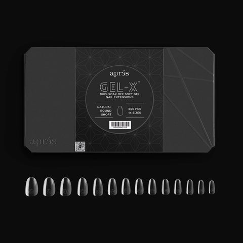 APRES GEL-X NATURAL ROUND SHORT BOX OF TIPS - PRO (600PCS)