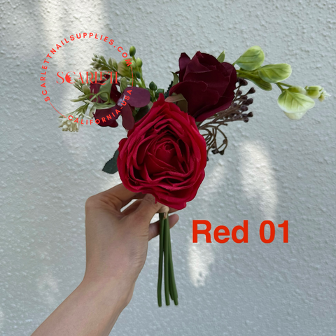 Red Rose Artificial Flowers for Pedicure Tray