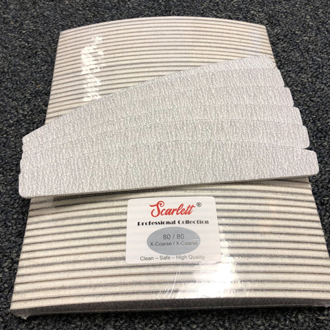 Salon Board Acrylic Nail File Coarse Grit 80 Zebra Harbor Brigde Shape