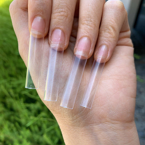 Straight Square XXL No C Curve Tips suitable for use with gel, Acrylic applications. 