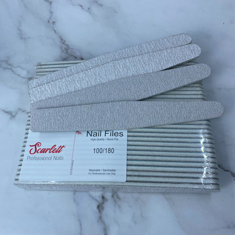 Premium Zebra Nail Files - 100 180 Grit - Diamond Shape