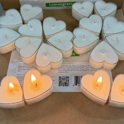 Heart Candle Cups – Massage Oil Candles for Spa, Pedicure, and Body Massage Relaxation