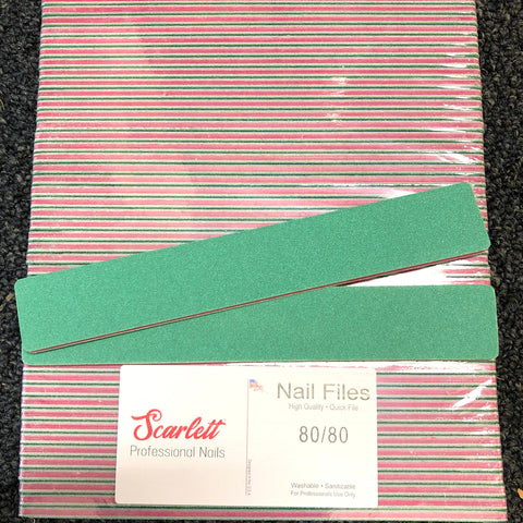 Premium Nail File - Green 80/80 Coarse Grit - JUMBO Square